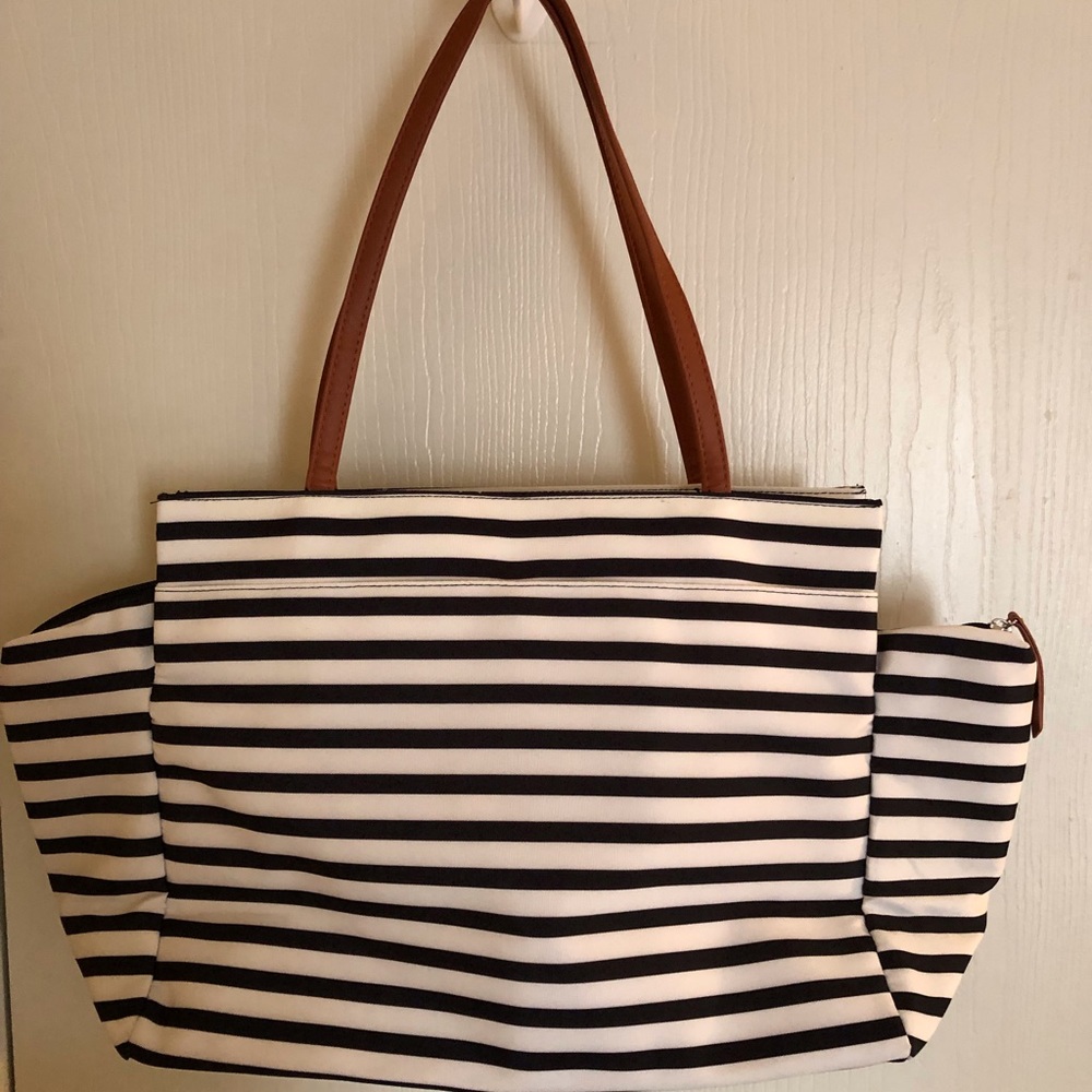 Stripe women handbag
